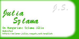 julia szlama business card